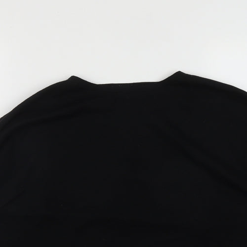 Gallery Womens Black Round Neck  Viscose Pullover Jumper Size M