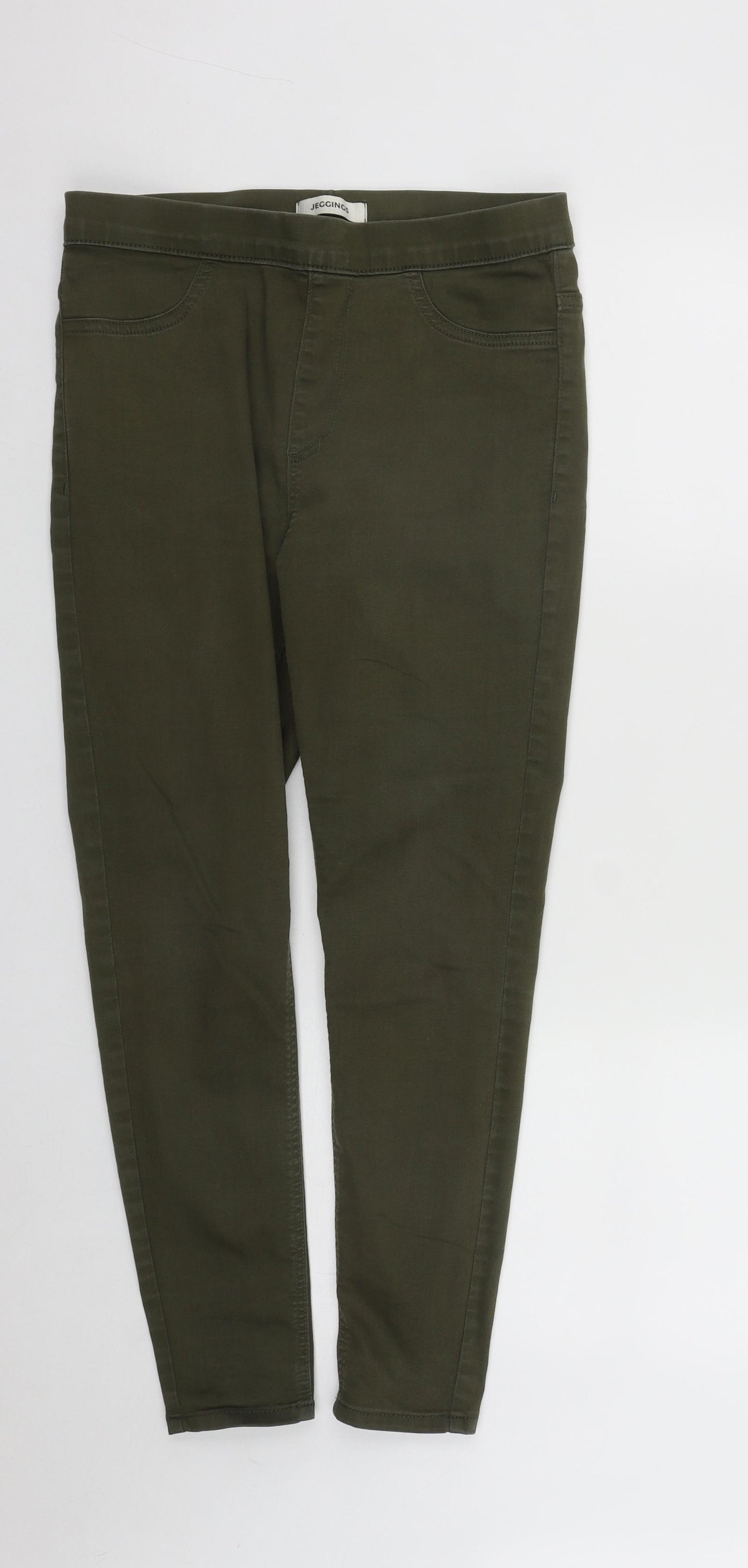 Marks and Spencer Womens Green  Cotton Jegging Jeans Size 12 L26 in Regular