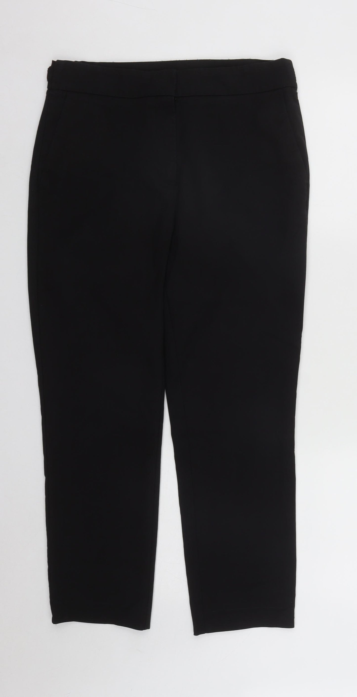 Zara Womens Black  Cotton Trousers  Size L L25 in Regular Zip