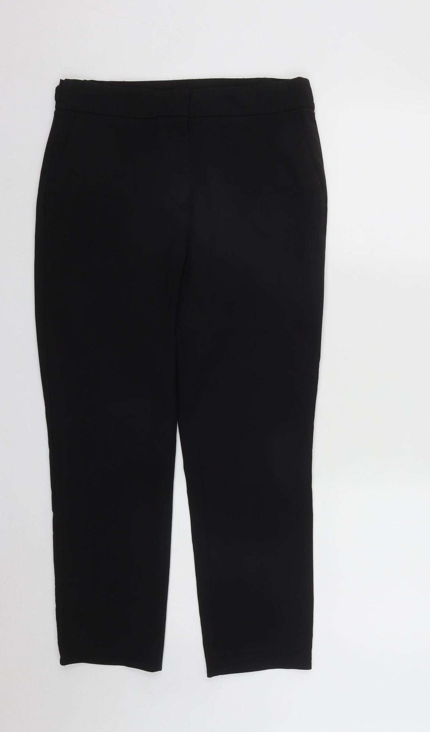 Zara Womens Black  Cotton Trousers  Size L L25 in Regular Zip