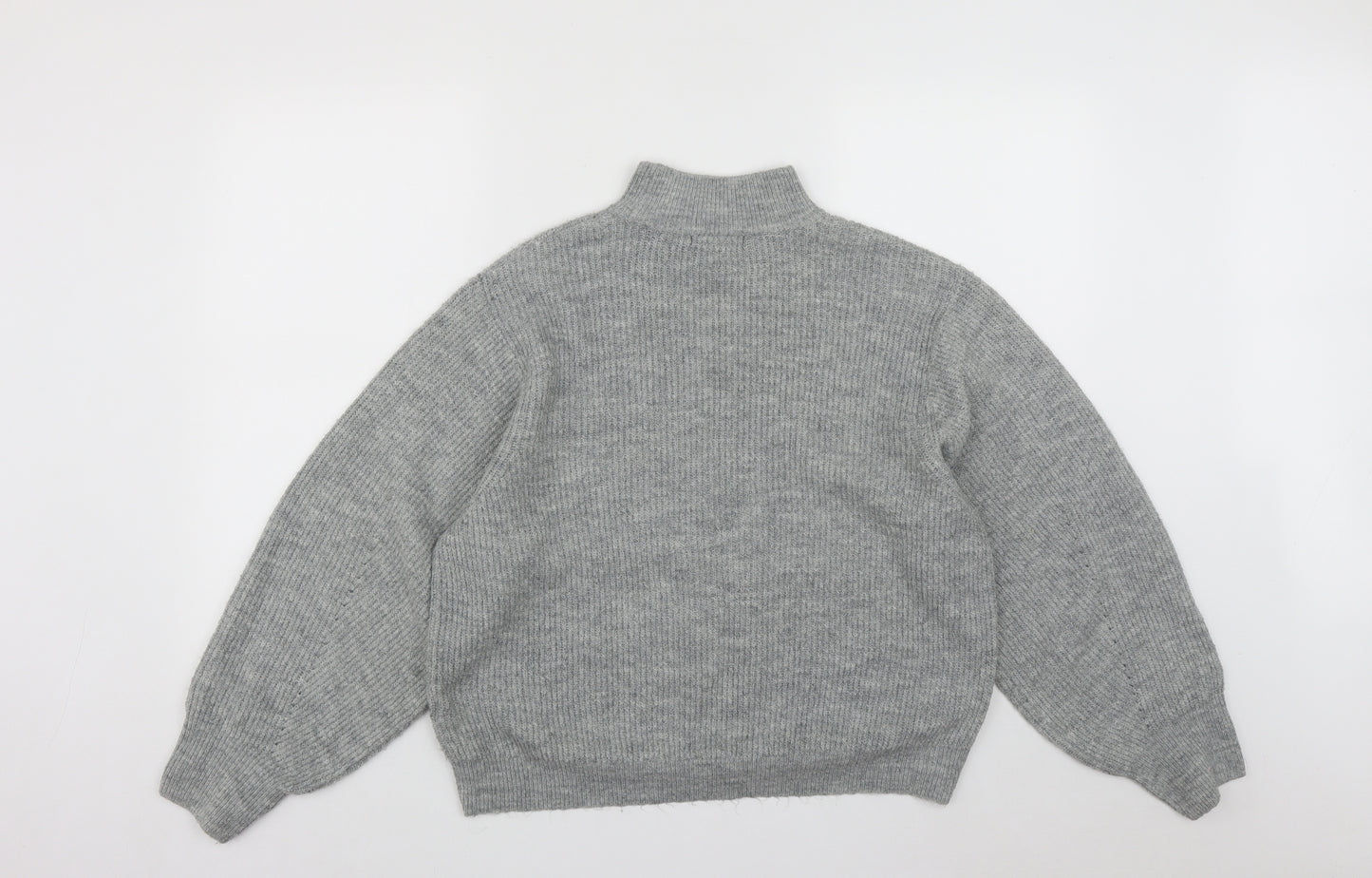 New Look Womens Grey High Neck  Acrylic Pullover Jumper Size M