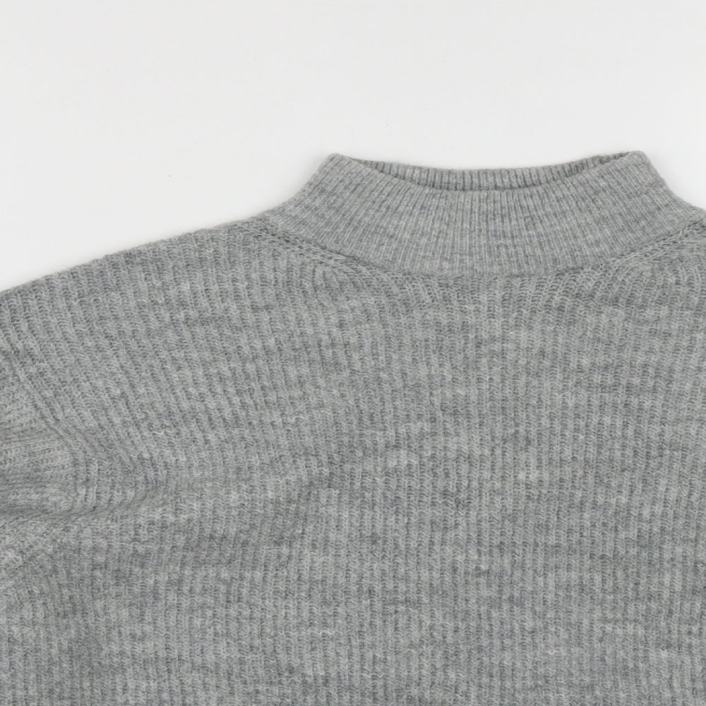 New Look Womens Grey High Neck  Acrylic Pullover Jumper Size M