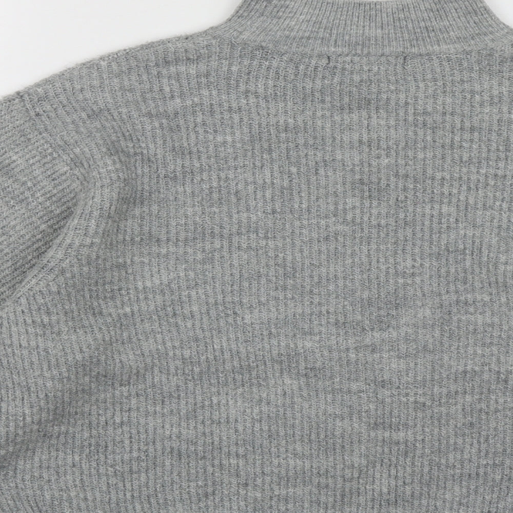 New Look Womens Grey High Neck  Acrylic Pullover Jumper Size M