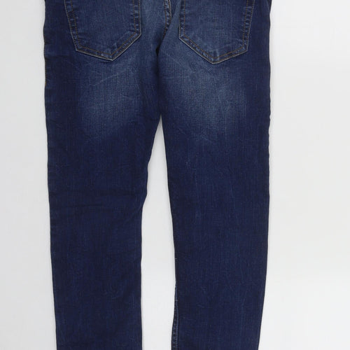 Preworn Mens Blue  Cotton Skinny Jeans Size 28 in L27 in Regular Zip