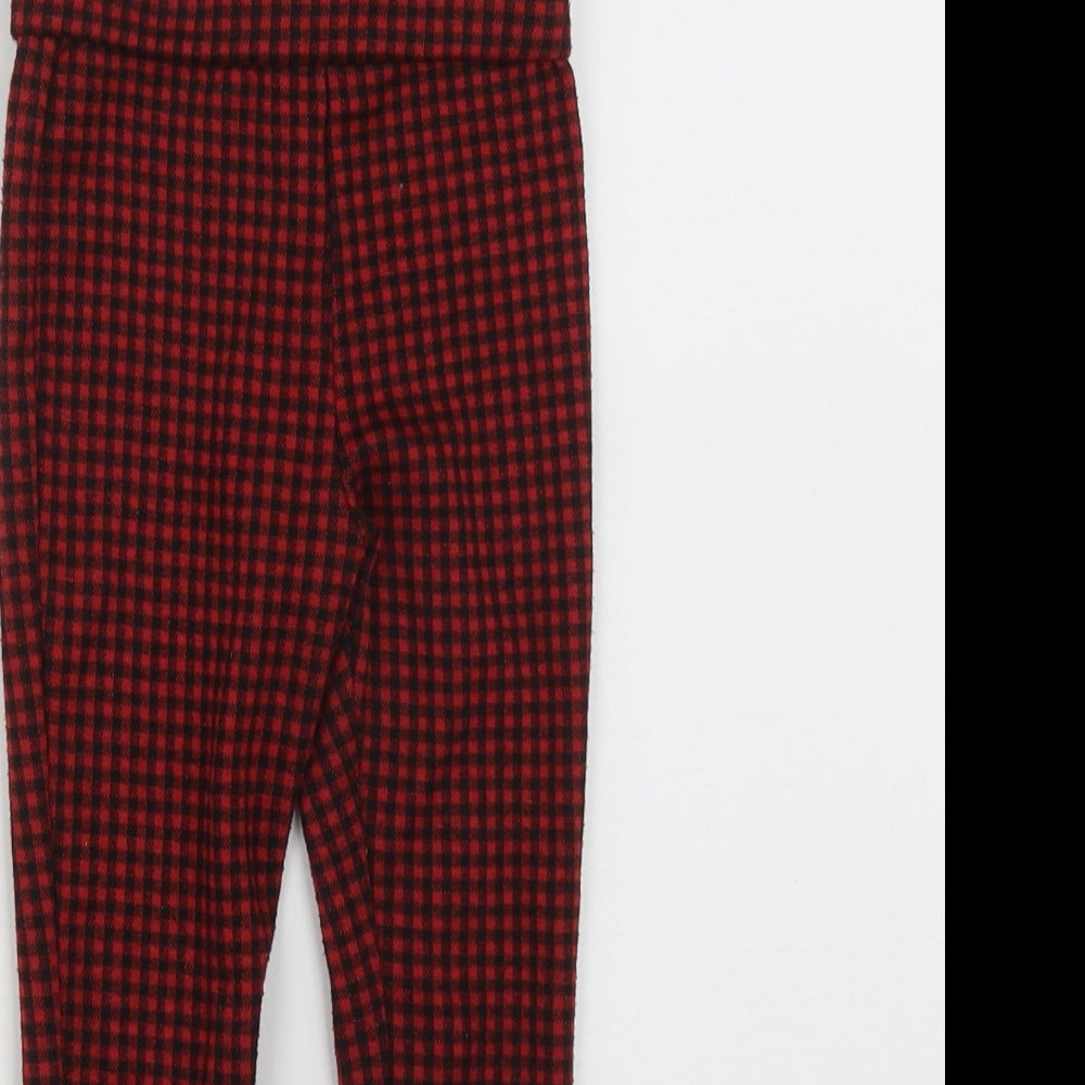 Dunnes Girls Multicoloured Plaid Polyester Jegging Trousers Size 3-4 Years  Regular