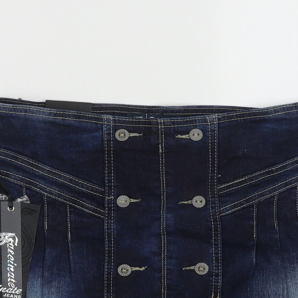Fascinate Jeans Womens Blue  Cotton A-Line Skirt Size M