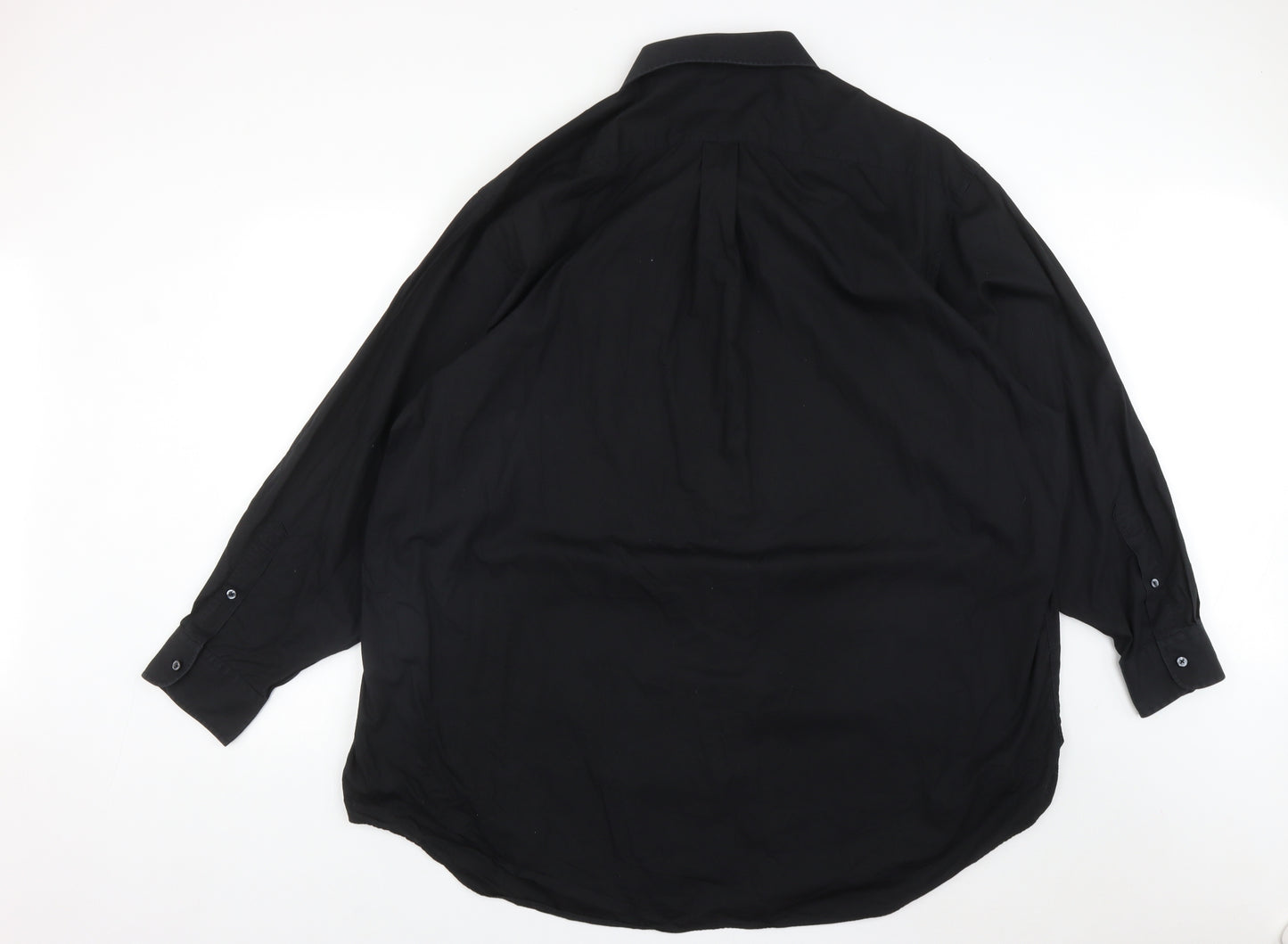 Ganton Mens Black  Cotton  Button-Up Size 2XL Collared Button
