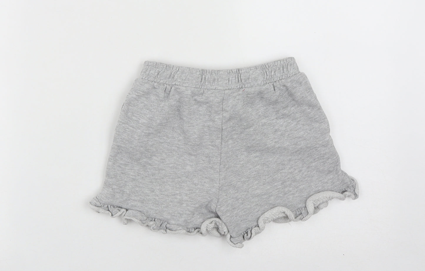 Matalan Girls Grey  Cotton Sweat Shorts Size 7 Years  Regular Drawstring