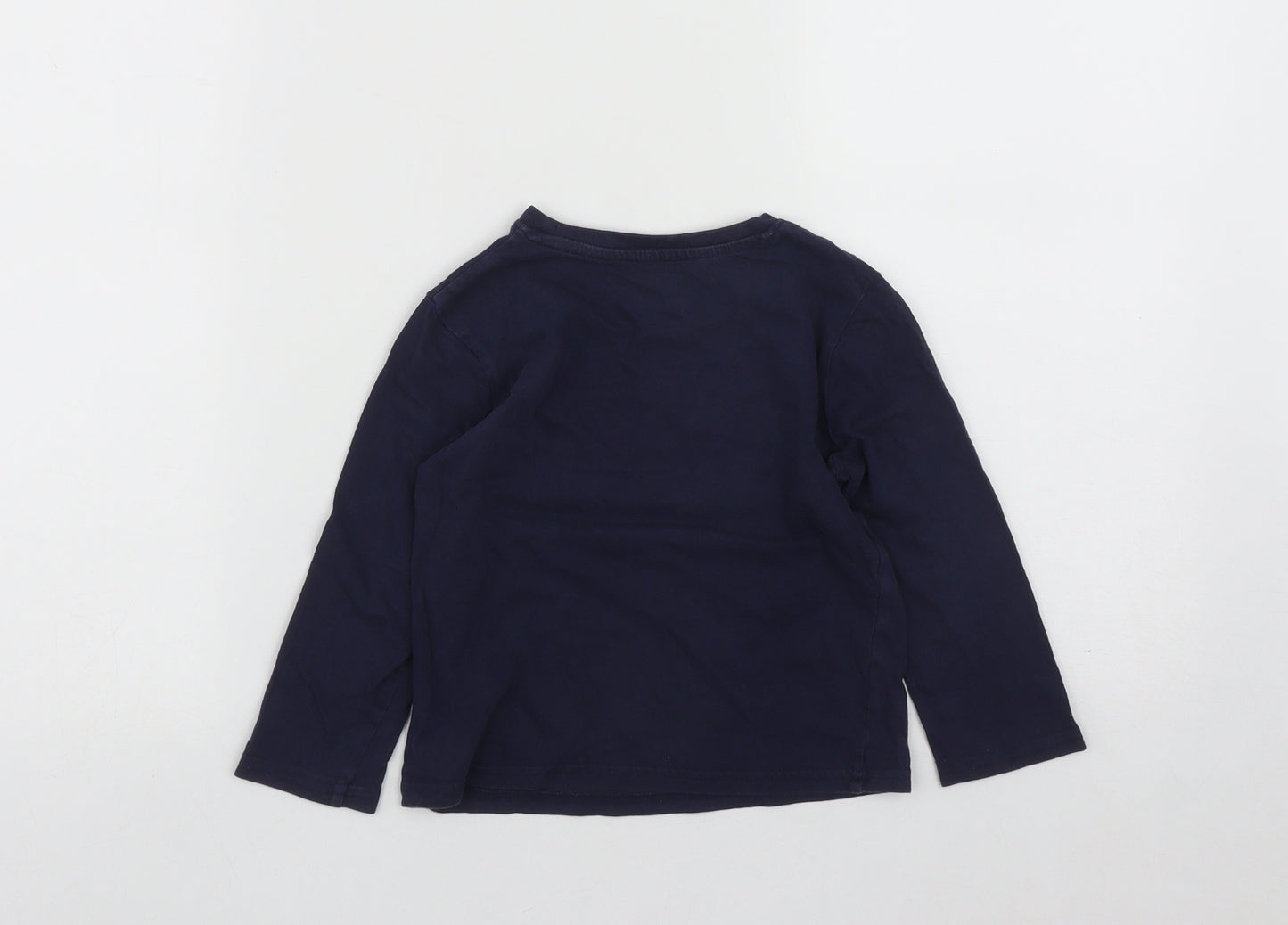 Primark Boys Blue  Cotton Basic Casual Size 3-4 Years Round Neck