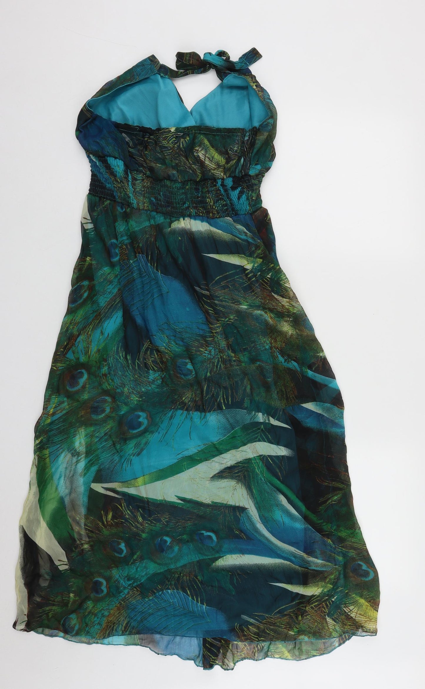 Signature  Womens Multicoloured Geometric Polyester Fit & Flare  Size M  Halter