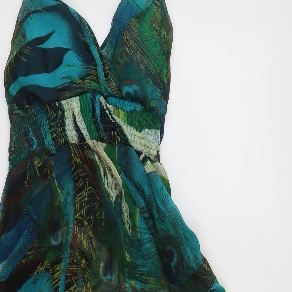 Signature  Womens Multicoloured Geometric Polyester Fit & Flare  Size M  Halter