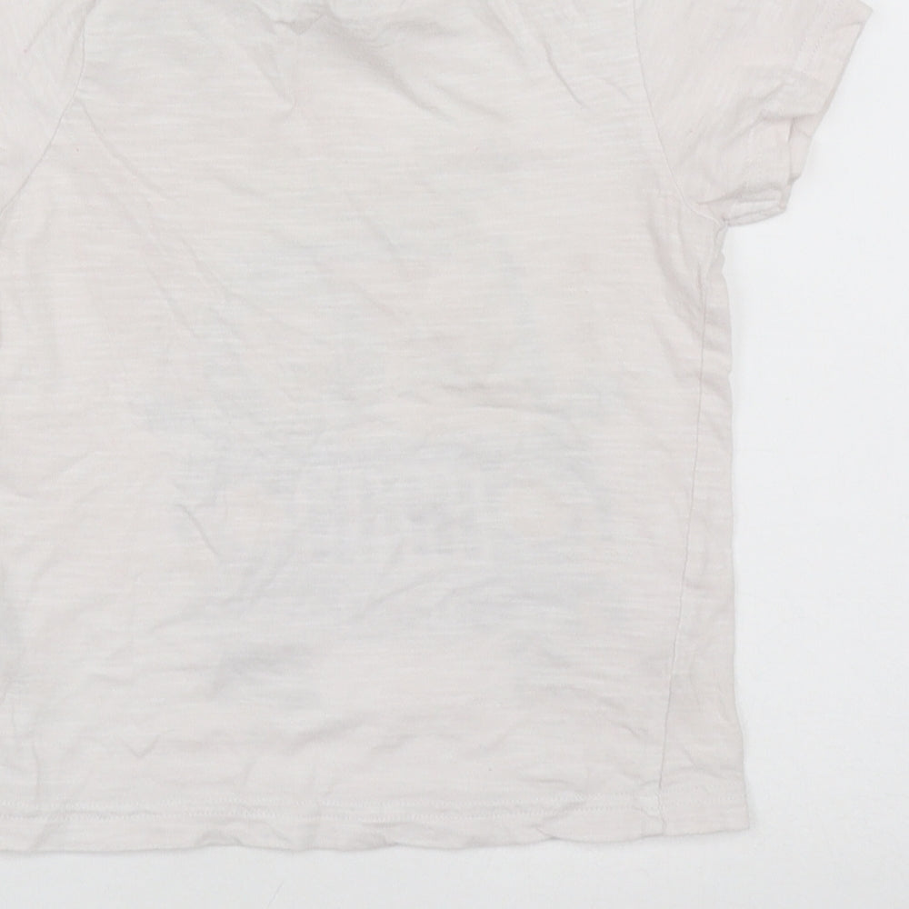 F&F Boys White  Cotton Basic T-Shirt Size 3-4 Years Round Neck  - Safari Animals