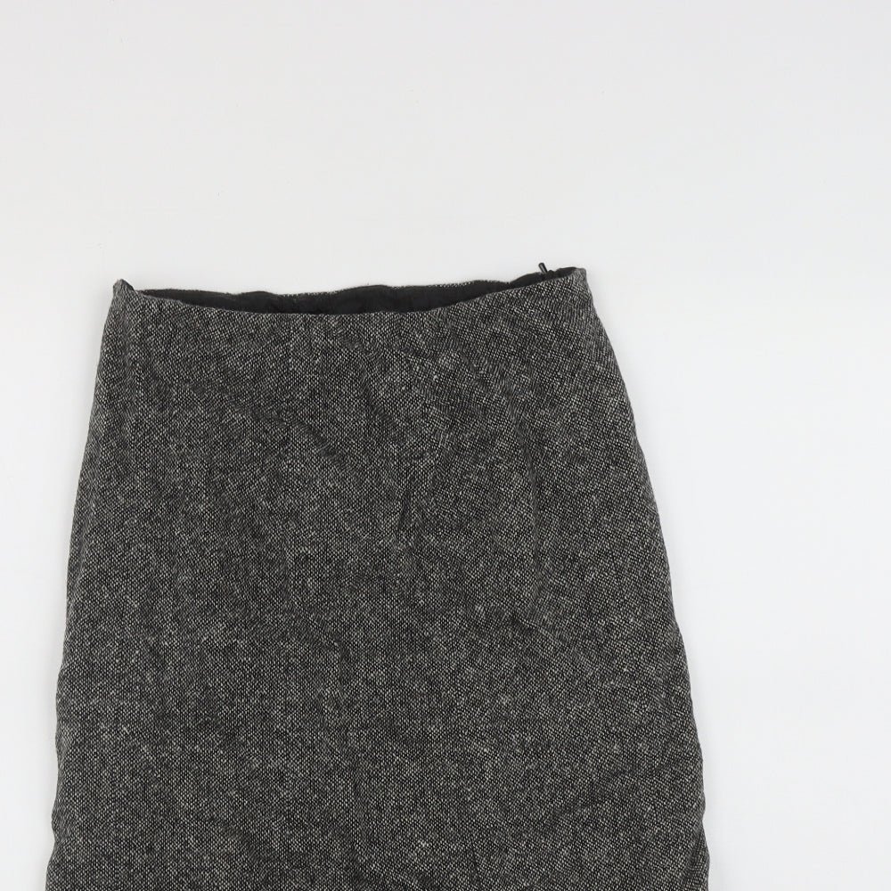 Preworn Womens Brown  Polyester A-Line Skirt Size 26 in   Zip