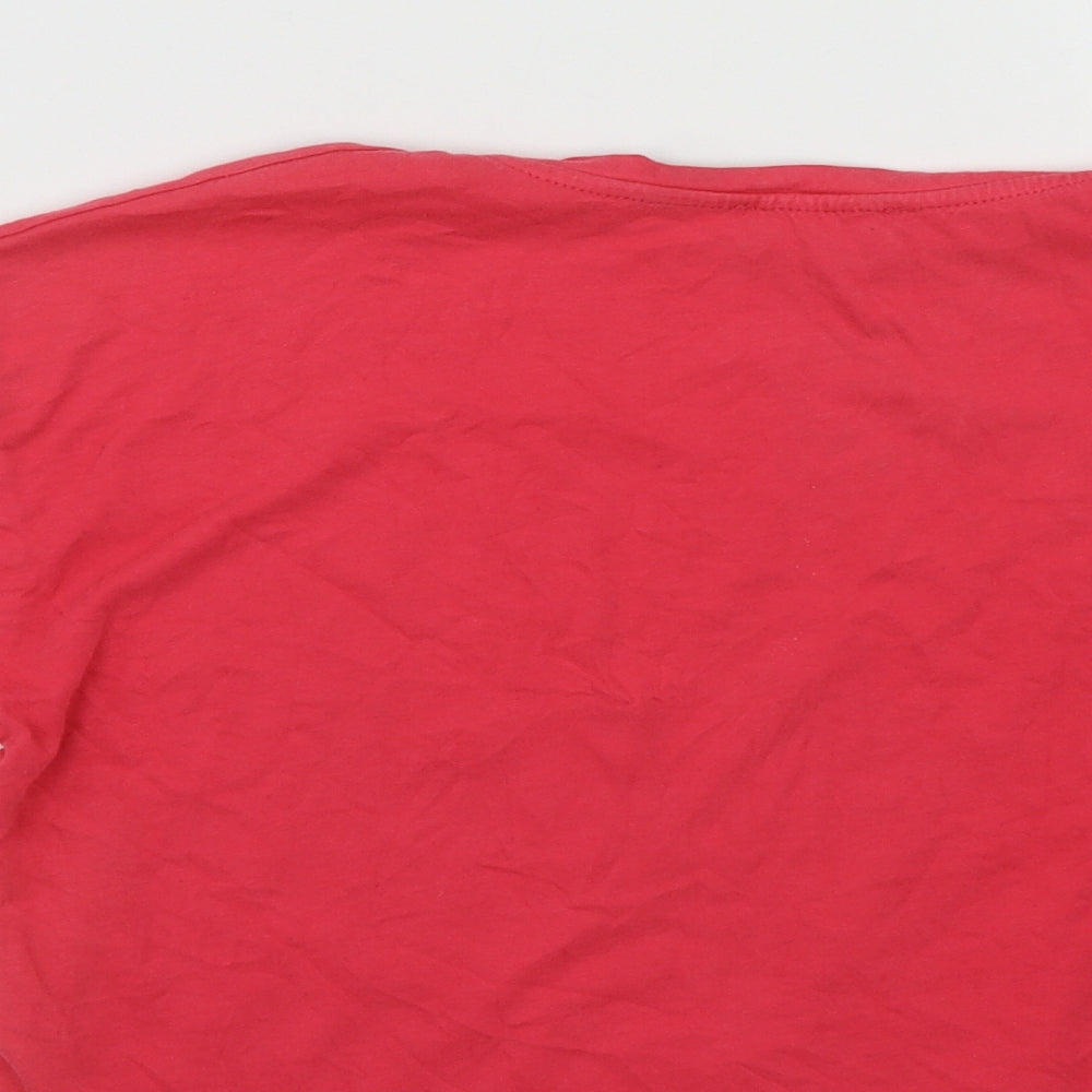 New Look Girls Pink  Cotton Cropped T-Shirt Size 14-15 Years Round Neck