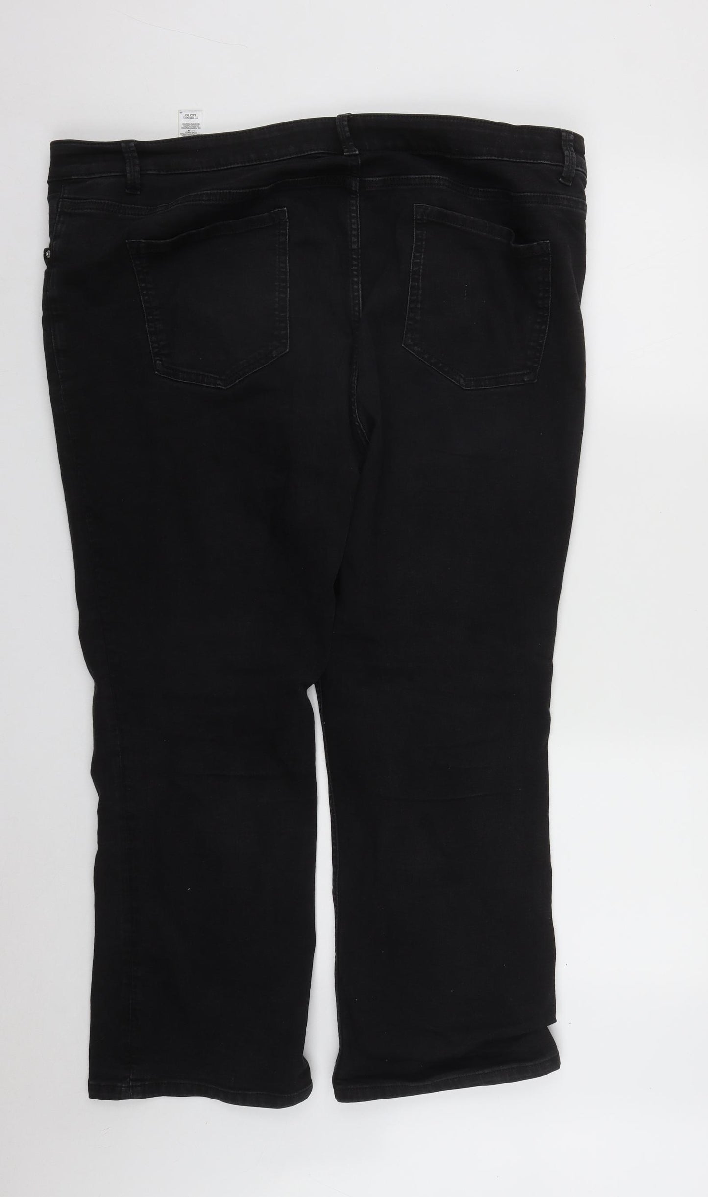 Marks and Spencer Womens Black  Cotton Bootcut Jeans Size 22 L27 in Regular Zip