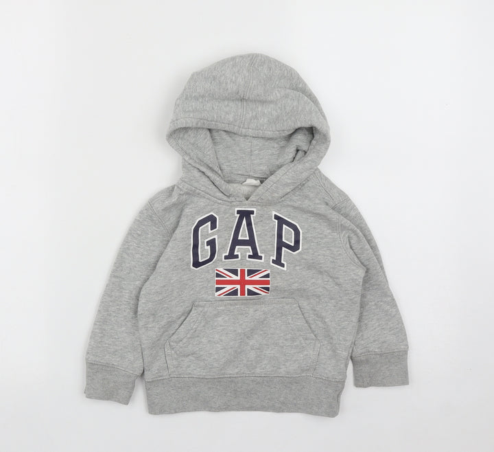 Gap Boys Grey  Cotton Pullover Hoodie Size 2 Years