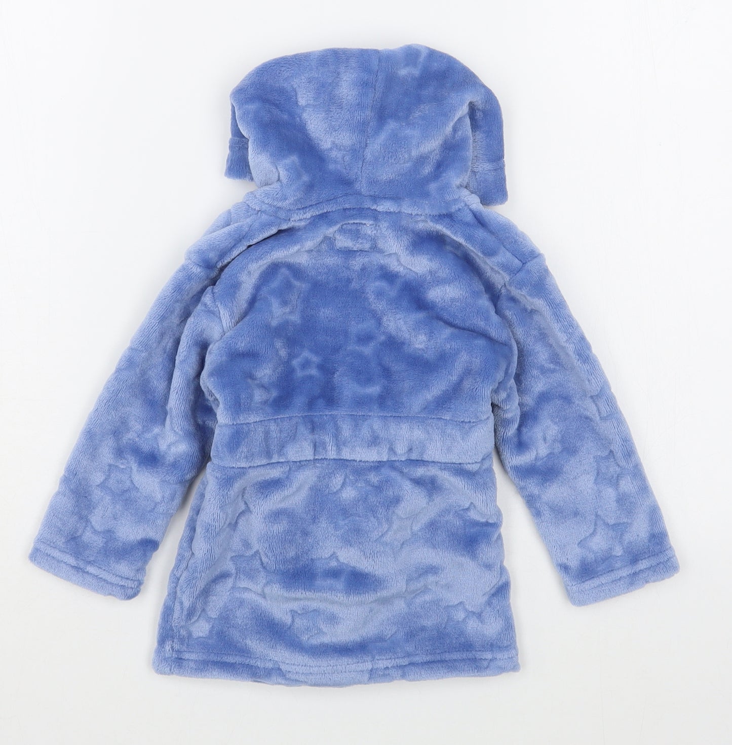 Primark Boys Blue Solid Polyester Kimono Gown Size 9-12 Months  Tie