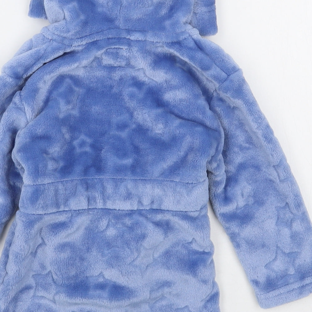 Primark Boys Blue Solid Polyester Kimono Gown Size 9-12 Months  Tie