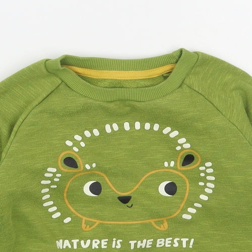 Primark Baby Green  Cotton Pullover Jumper Size 12-18 Months  Pullover