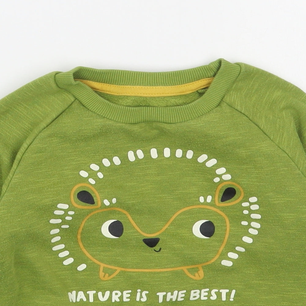 Primark Baby Green  Cotton Pullover Jumper Size 12-18 Months  Pullover