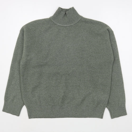 Marks and Spencer Womens Green Roll Neck  Polyester Pullover Jumper Size S