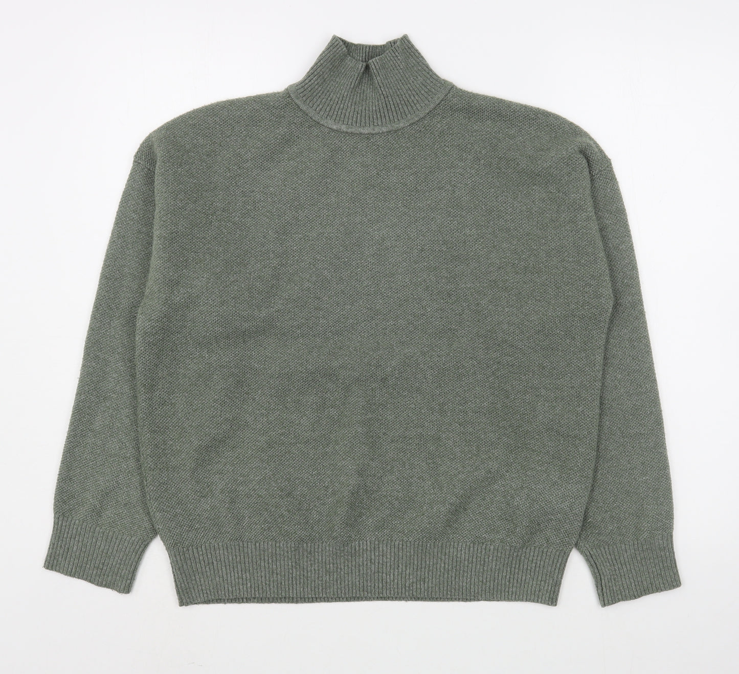 Marks and Spencer Womens Green Roll Neck  Polyester Pullover Jumper Size S