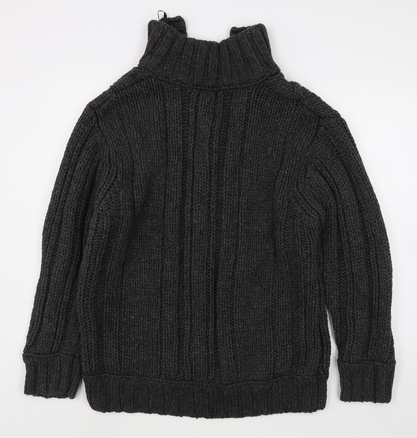 NEXT Mens Grey High Neck  Wool Pullover Jumper Size XL