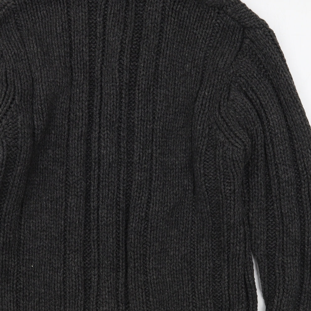 NEXT Mens Grey High Neck  Wool Pullover Jumper Size XL