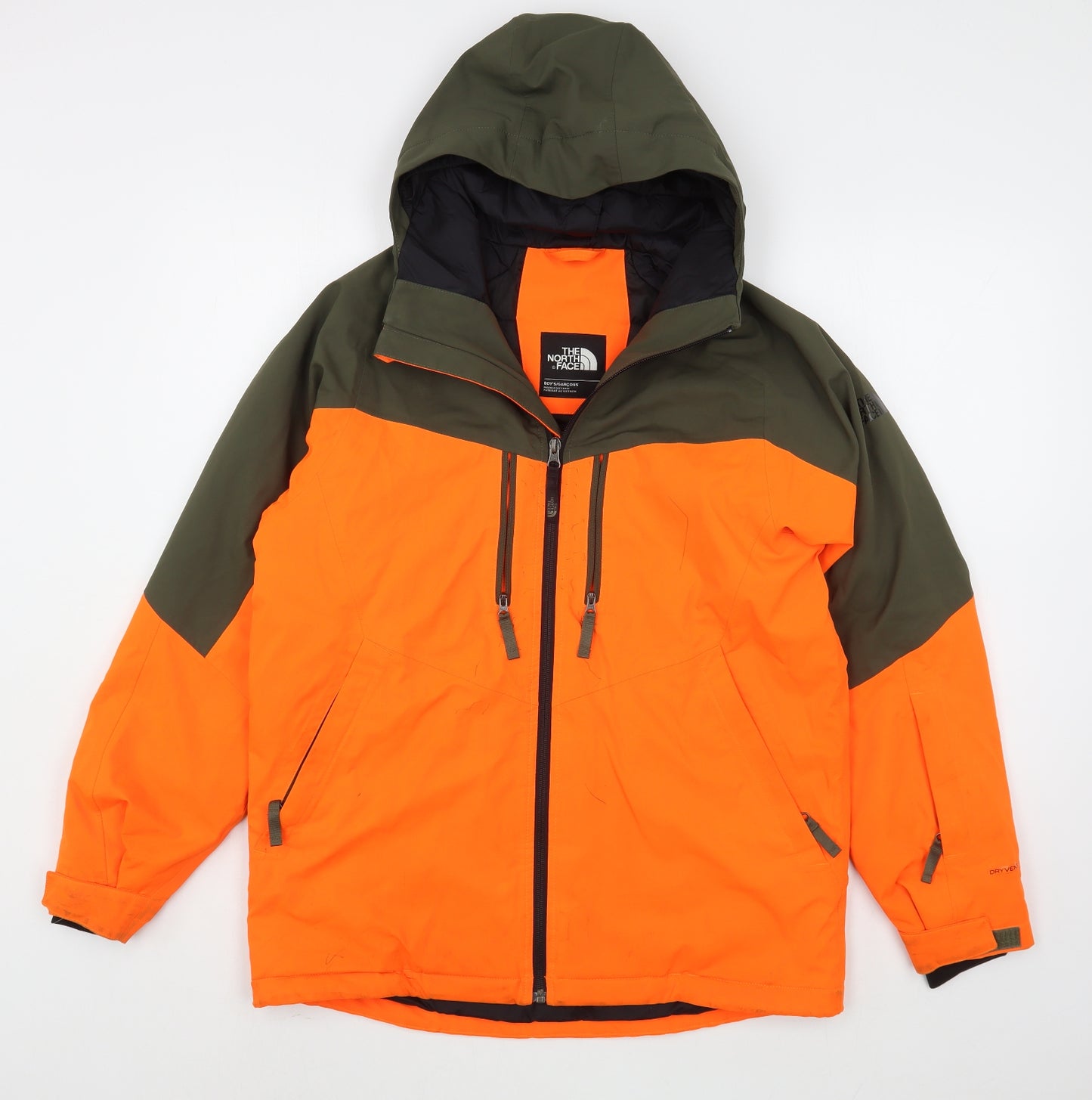 The North Face Boys Orange   Ski Jacket Coat Size 14-15 Years  Zip