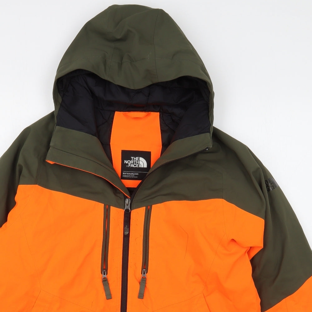 The North Face Boys Orange   Ski Jacket Coat Size 14-15 Years  Zip
