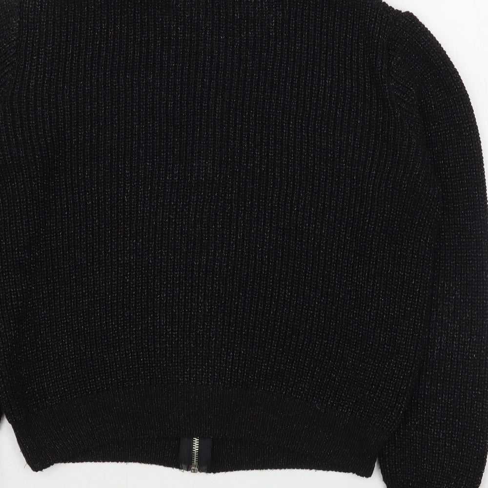 Atmosphere Womens Black High Neck  Acrylic Full Zip Jumper Size 12