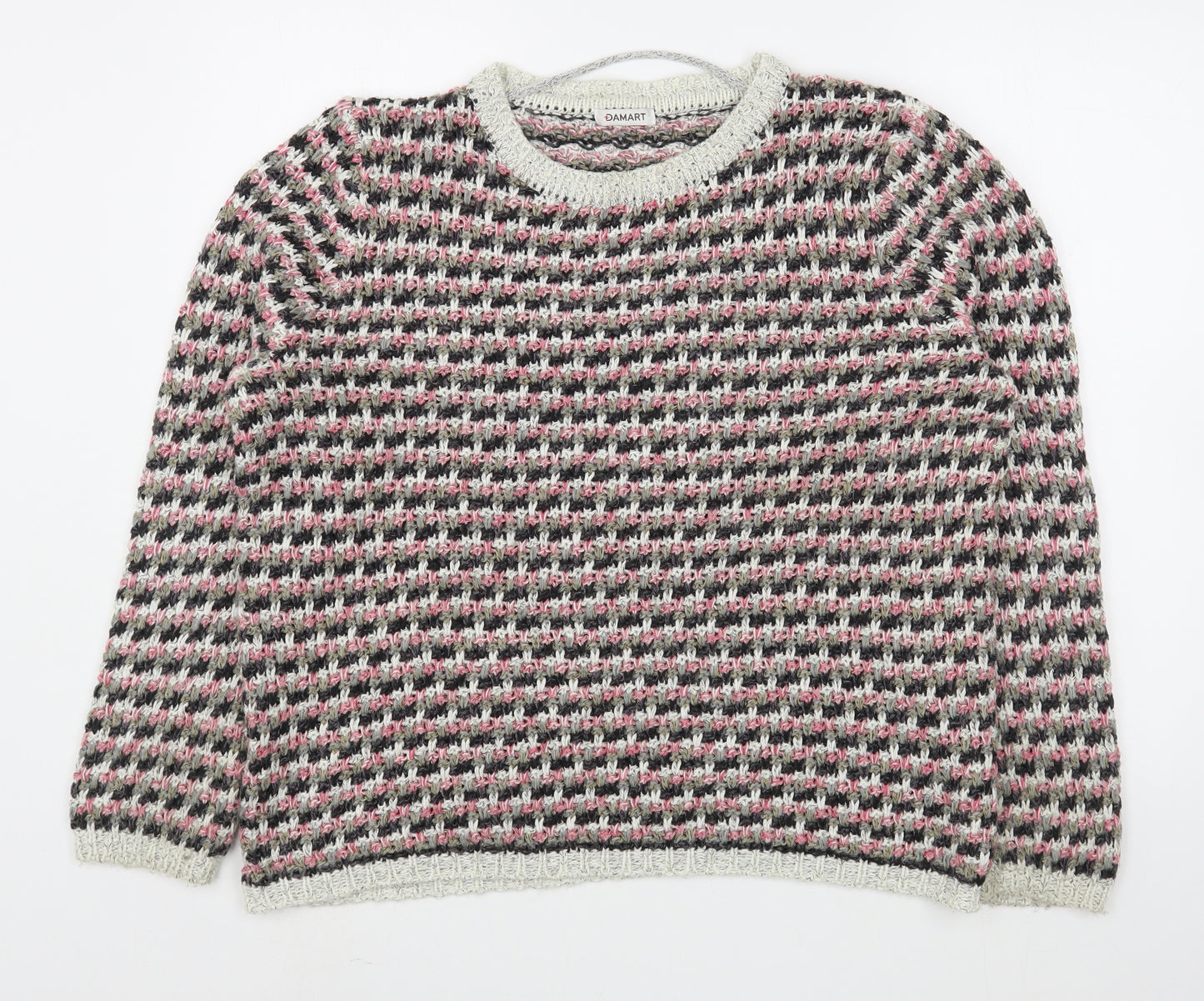 Damart Womens Multicoloured Round Neck  Acrylic Pullover Jumper Size L