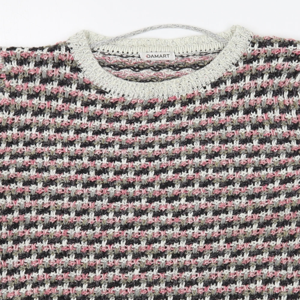 Damart Womens Multicoloured Round Neck  Acrylic Pullover Jumper Size L