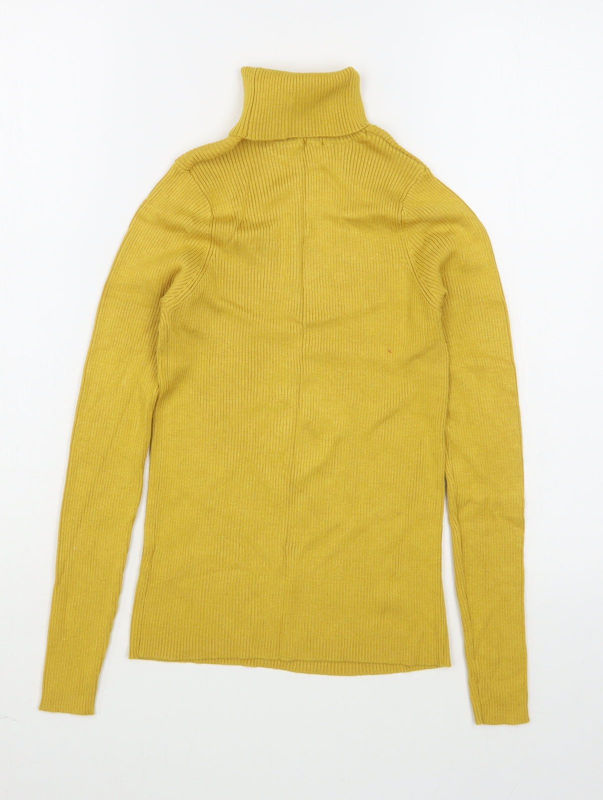 Marks and Spencer Womens Yellow Roll Neck  Viscose Pullover Jumper Size 14