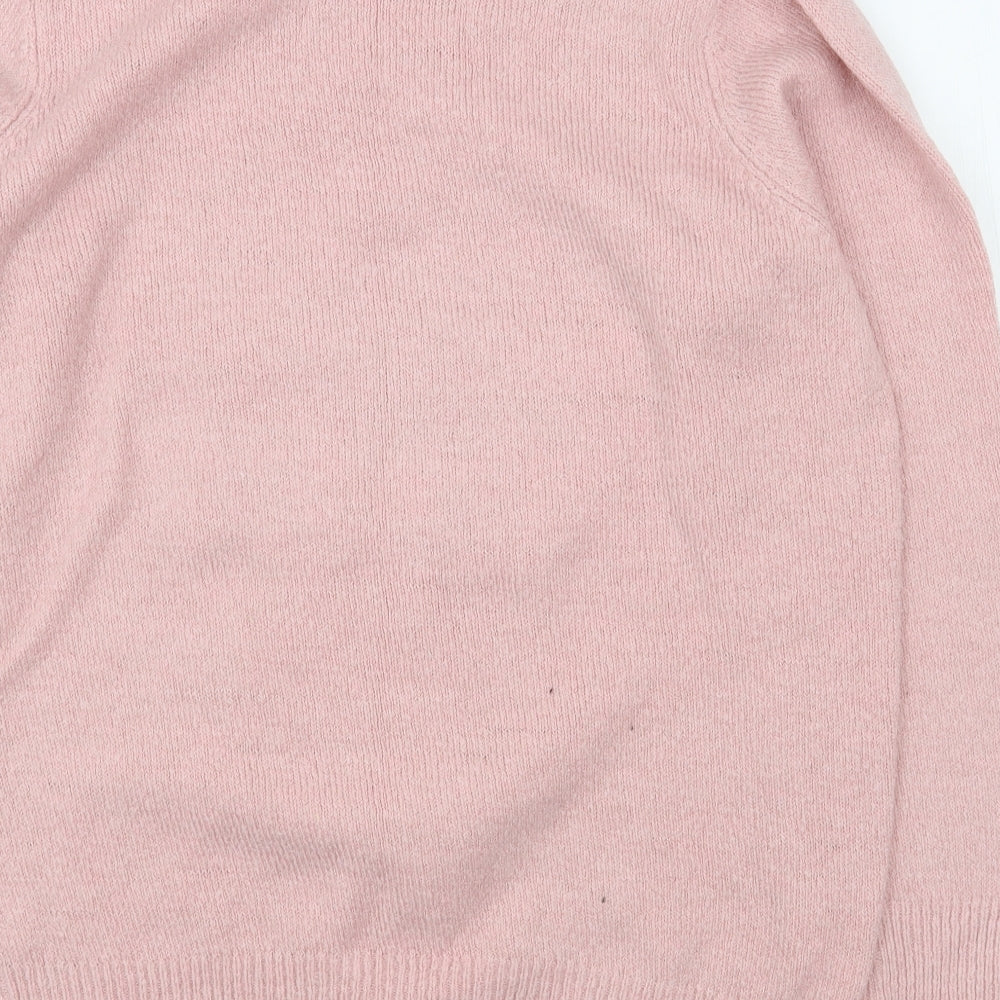 F&F Womens Pink Round Neck  Acrylic Pullover Jumper Size 16   - Christmas