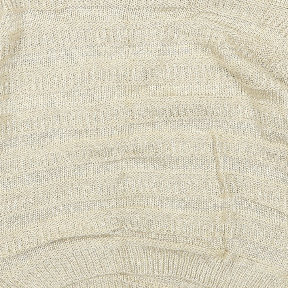 M&Co Womens Beige Boat Neck  Acrylic Pullover Jumper Size M