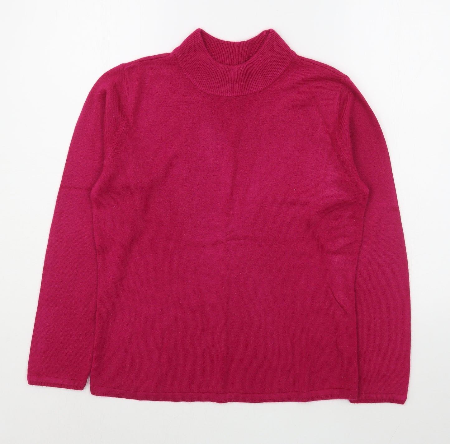 Bm Collection Womens Pink Round Neck  Acrylic Pullover Jumper Size S