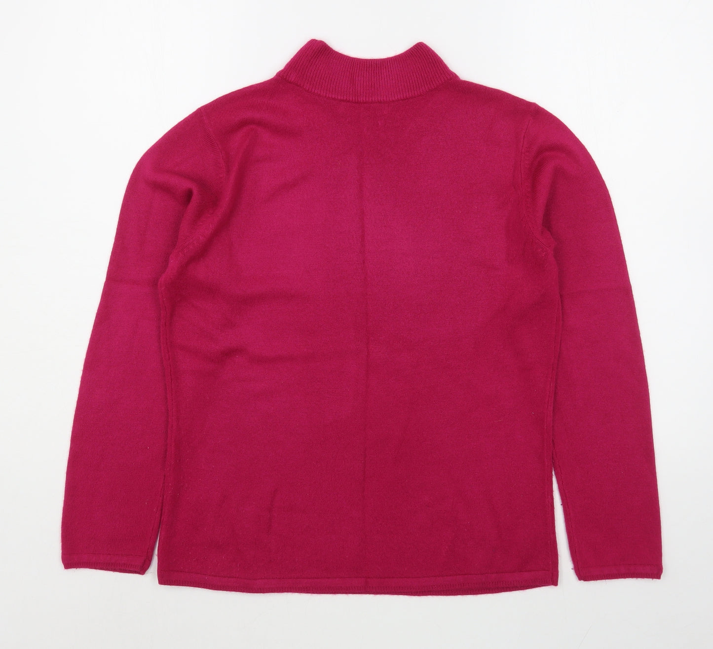 Bm Collection Womens Pink Round Neck  Acrylic Pullover Jumper Size S