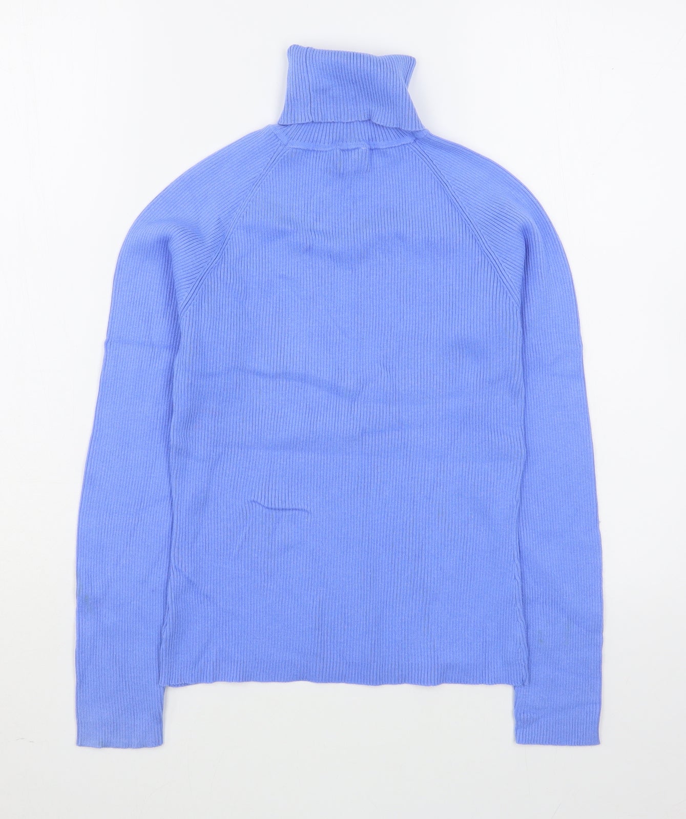 New Look Womens Blue Roll Neck  Cotton Pullover Jumper Size 14