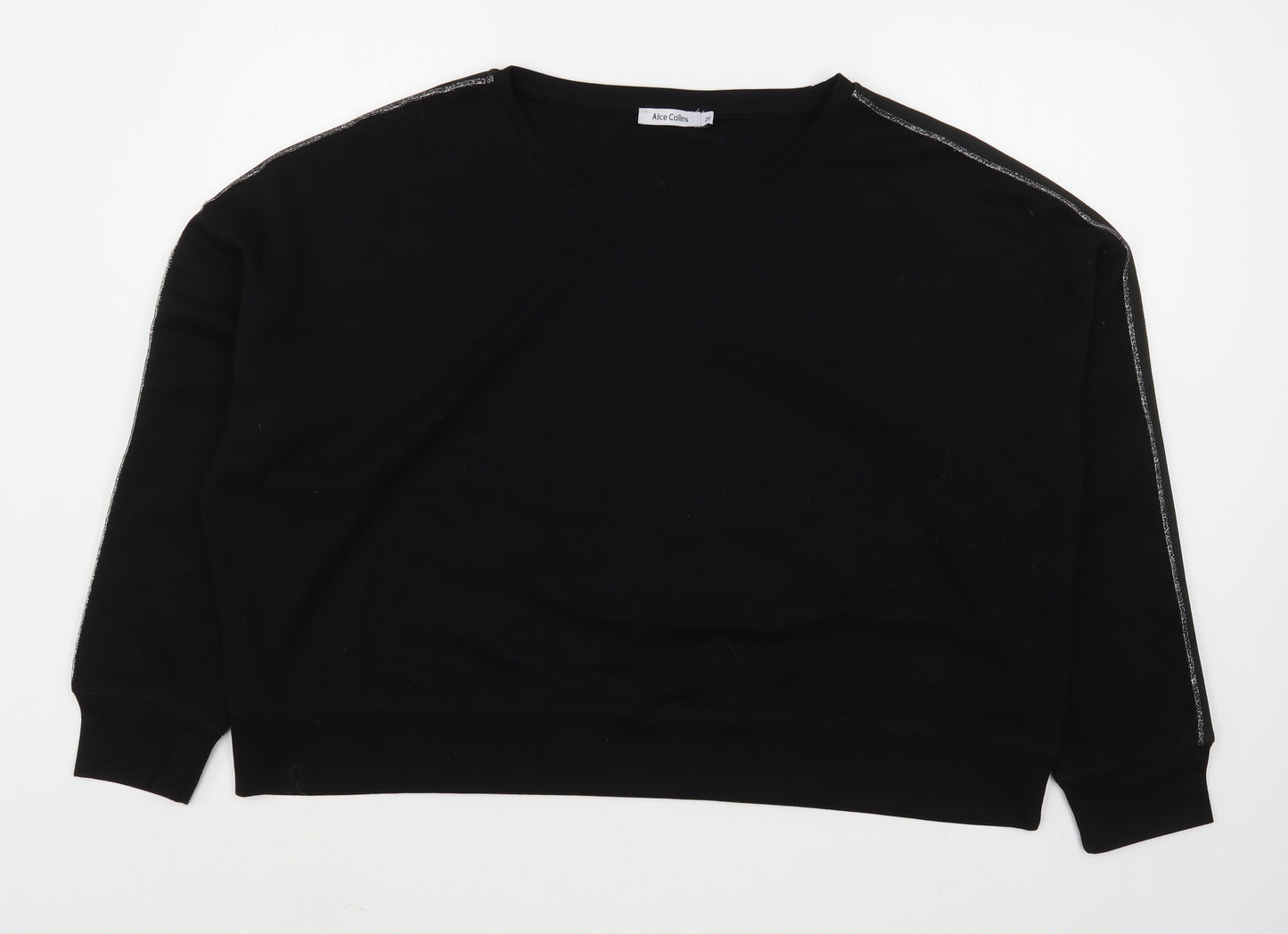 Alice Collins Womens Black  Polyester Pullover Sweatshirt Size 20  Pullover