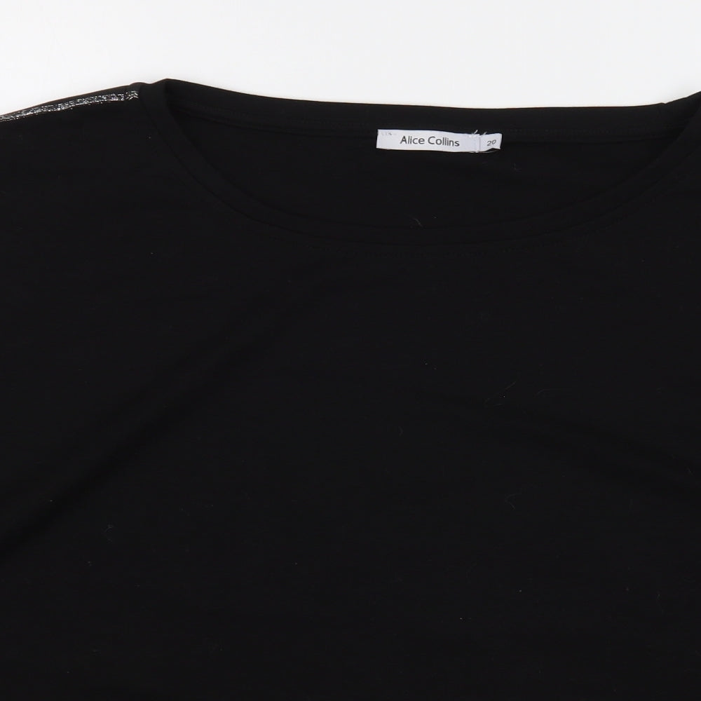 Alice Collins Womens Black  Polyester Pullover Sweatshirt Size 20  Pullover