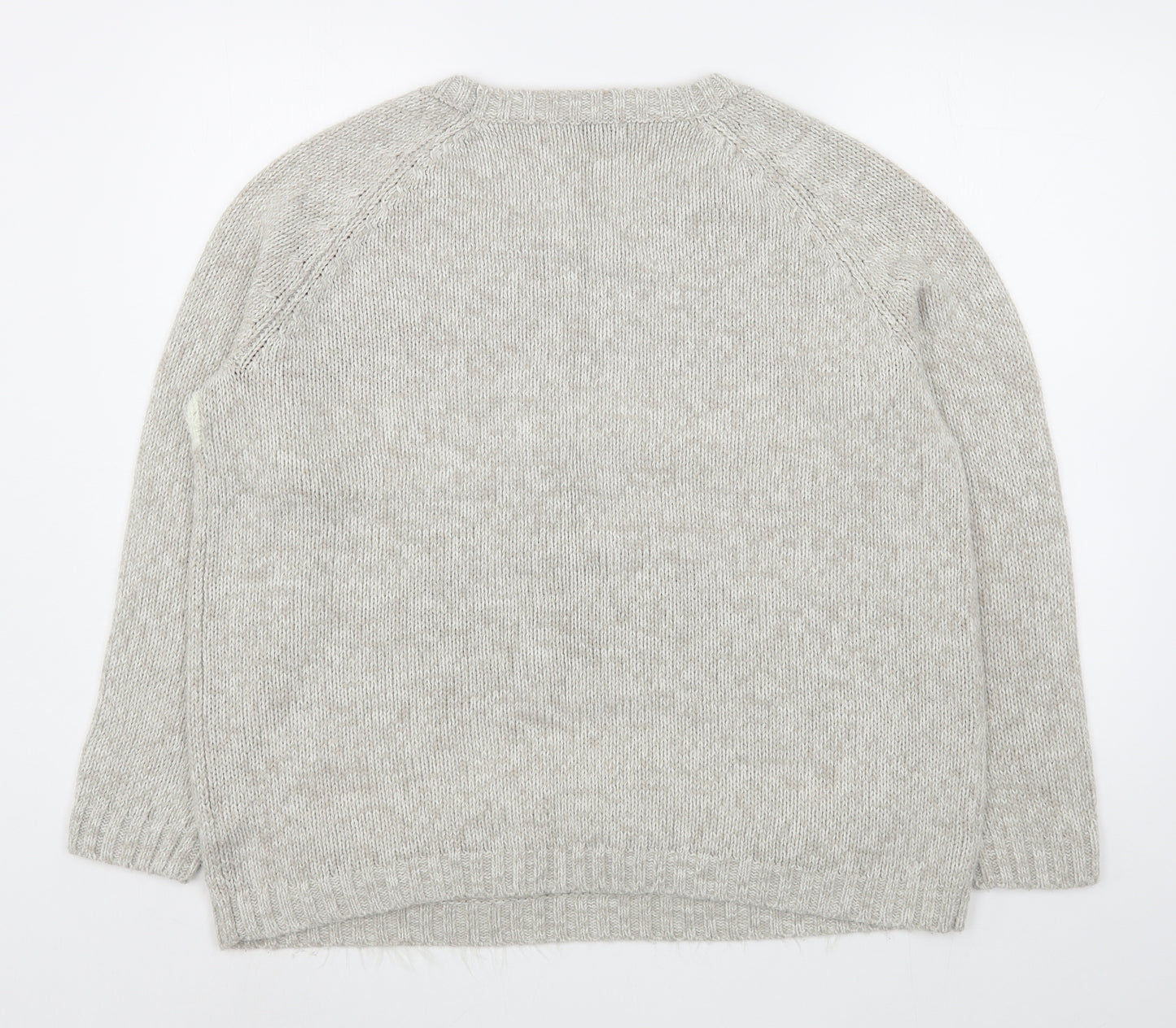 South Womens Grey Boat Neck  Acrylic Pullover Jumper Size 16   - Christmas
