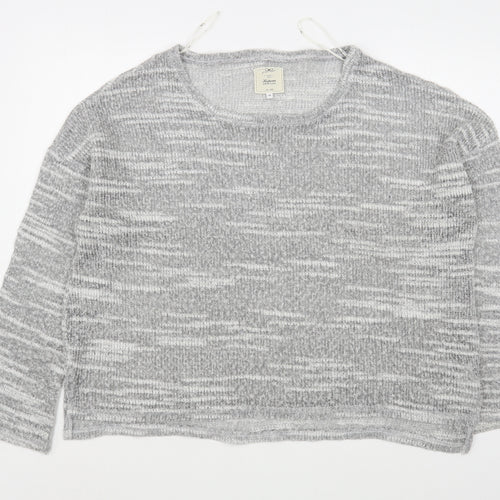 New Look Womens Grey Boat Neck  Polyester Pullover Jumper Size 18