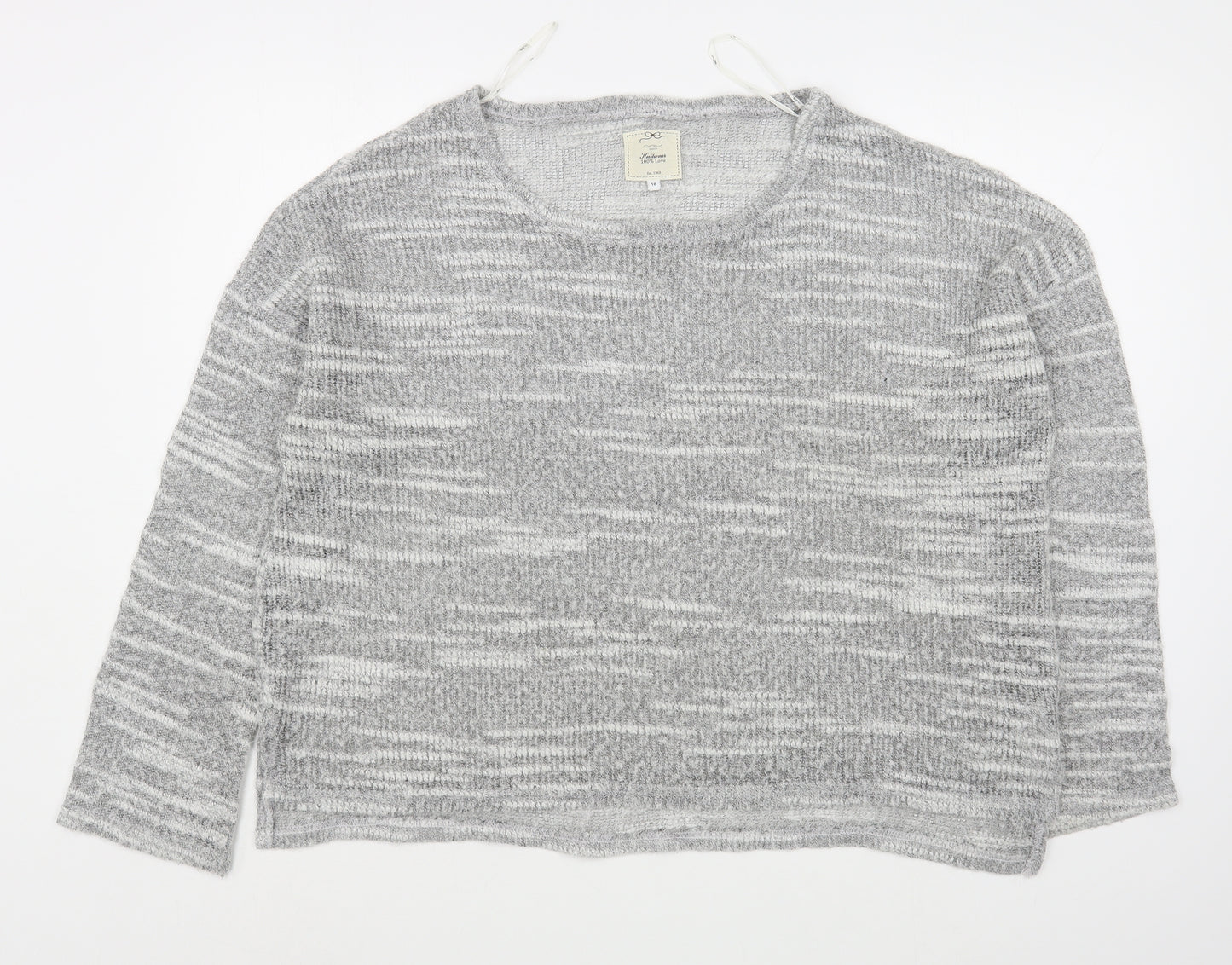New Look Womens Grey Boat Neck  Polyester Pullover Jumper Size 18