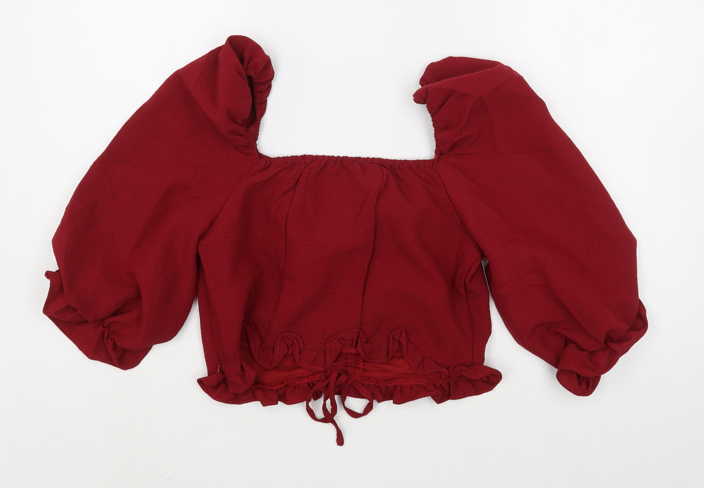 SheIn Womens Red  Polyester Basic Blouse Size L Square Neck