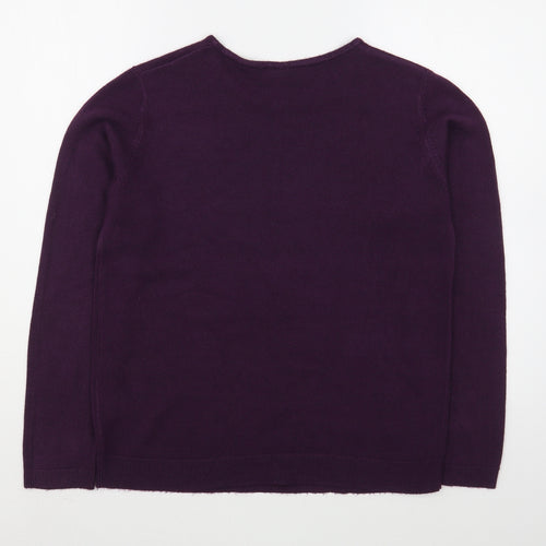 Intuition Womens Purple Round Neck  Acrylic Pullover Jumper Size 12