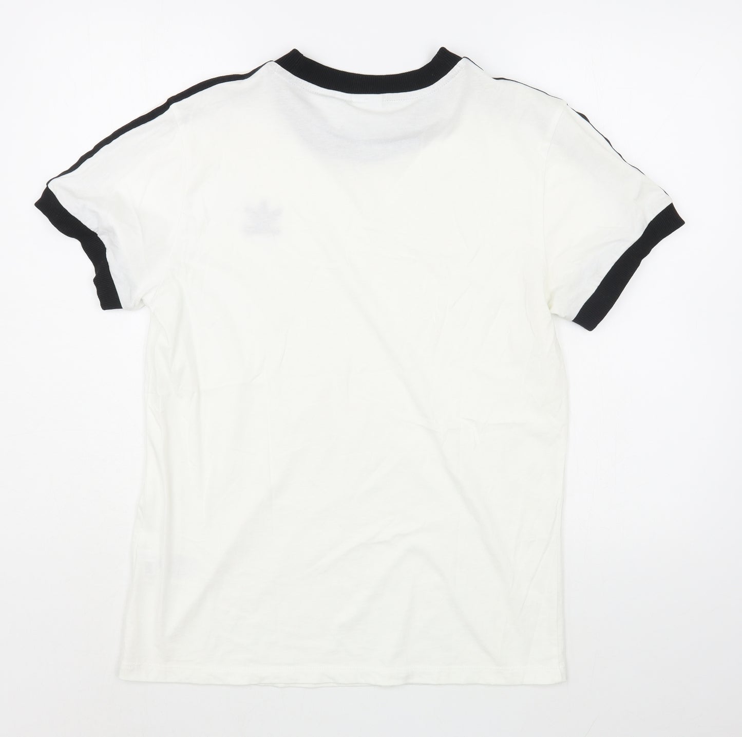 adidas Womens White  100% Cotton Basic T-Shirt Size 10 Round Neck