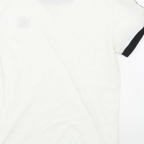 adidas Womens White  100% Cotton Basic T-Shirt Size 10 Round Neck