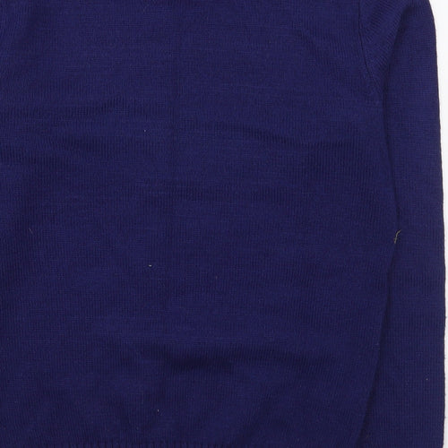 Preworn Mens Blue Round Neck  Acrylic Pullover Jumper Size S