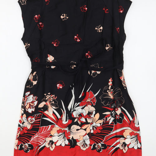New Look Womens Multicoloured Floral 100% Cotton Sheath  Size 12  Round Neck Pullover